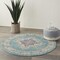 Homeroots 5 ft. Round Light Blue Distressed Medallion Area Rug 385335 - alternate 8